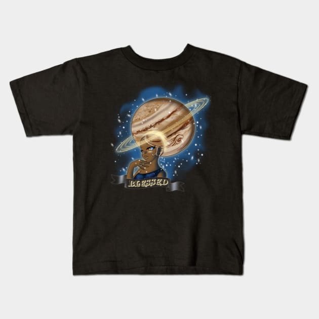 African American Woman and Jupiter Kids T-Shirt by treasured-gift